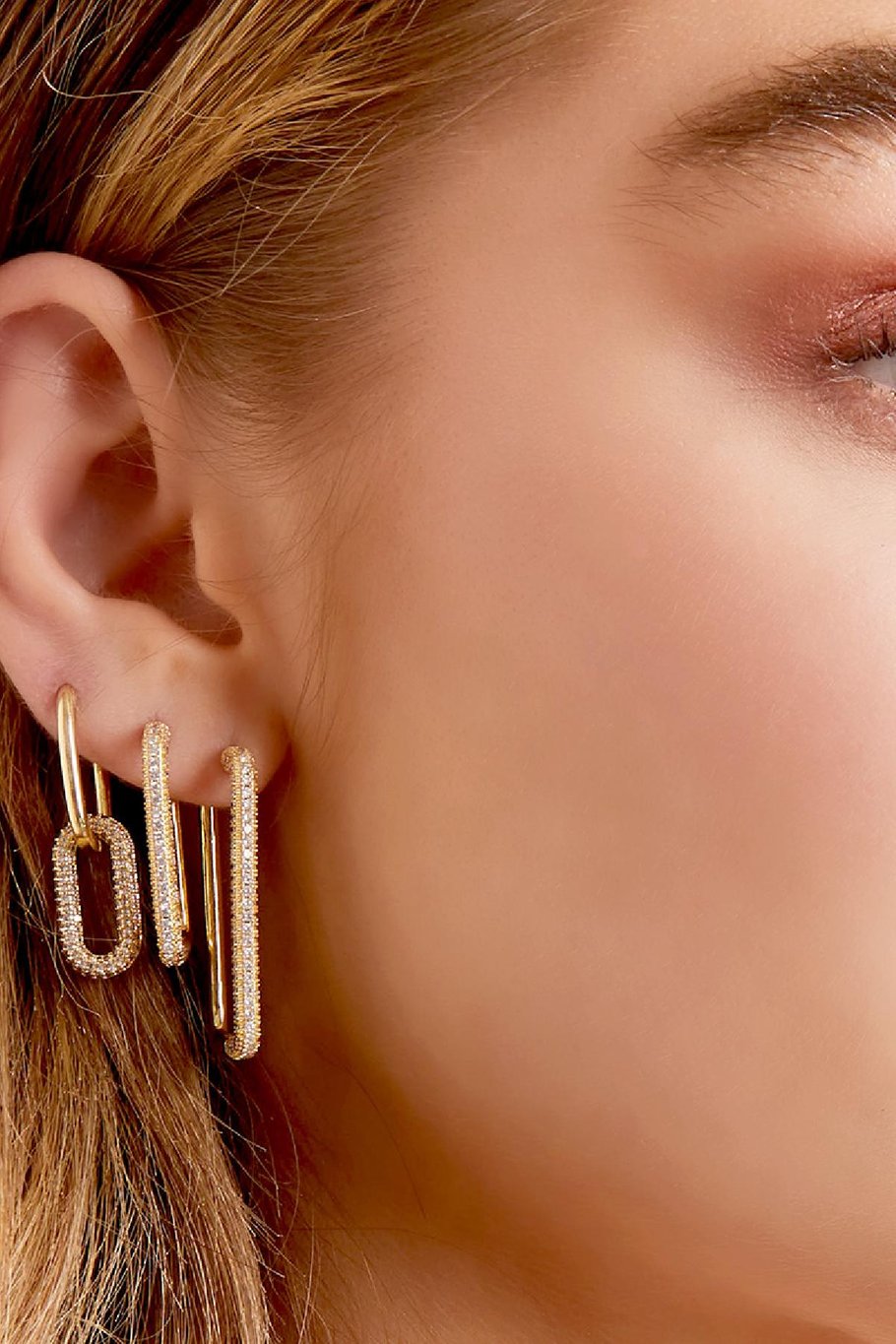 Earrings with zircon stones Purple Copper h5Picture3